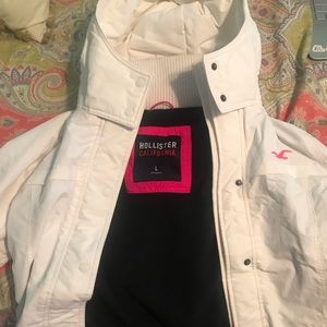 white Hollister snow jacket